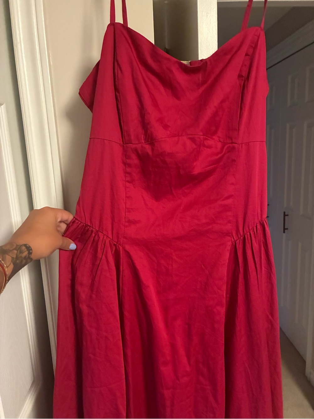 Abercrombie & Fitch Fuchsia-Red Maxi Slip Dress - Picture 4 of 8